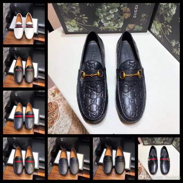 

18sw plus size 38-45 genuine leather men shoes luxury brands italian casual mens loafers moccasins breathable slip on driving shoes cqcq7, Black