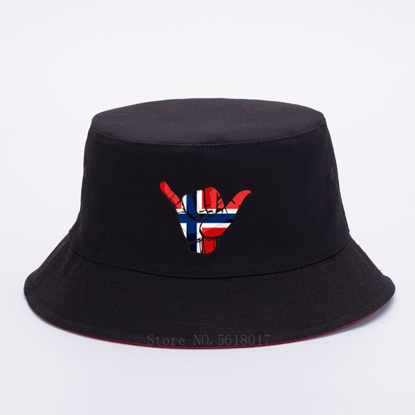 

2020 new solid color shaka sign norway flag panama bucket hat cap summer sport cap sun visor fishing fisherman hat