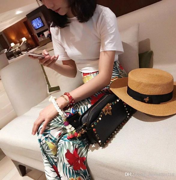 

european classical style luxury milan zoshow new handbag shoulder bag made of leather bag ladies bag gem gold party decorative rivets