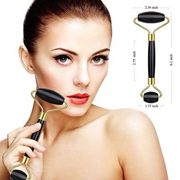

anti aging jade face massager black obsidian roller and guasha for sale jade facial roller set with box
