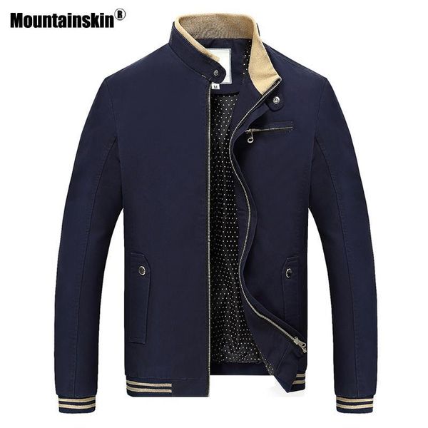 

mountainskin spring autumn casual men's jacket stand collar men coats slim fit male outerwear coat mens brand clothing 4xl sa511, Black;brown