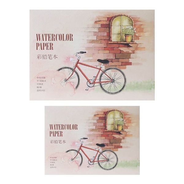 

12 sheet a5/a6 watercolor sketchbook paper for drawing painting color pencil school art supplies