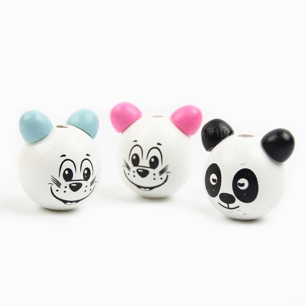 DIY Mixed Wooden Flower Wood Beads Spacer Beads For Kids pacifier clip 29mm