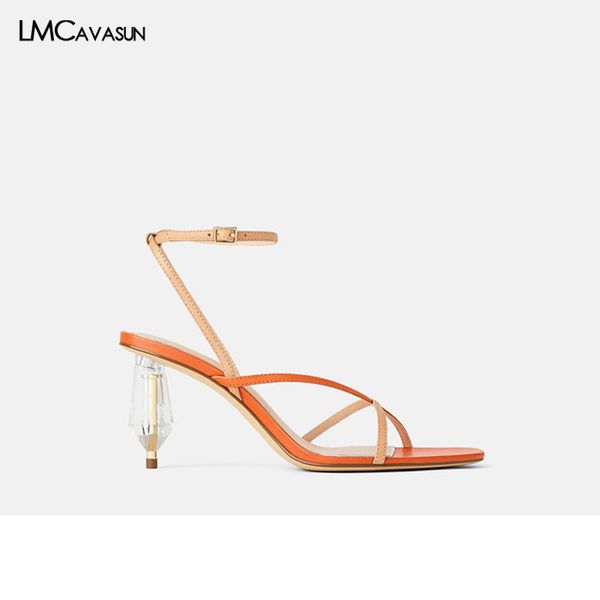 

lmcavasun женщины сандалии 2020 лето высокий каблук открытый toe узкая полоса лодыжки ремень гладиатор сандалии для женщин, Black