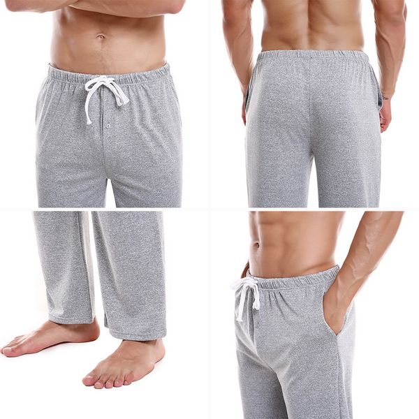 

heflashor comfort mens pajamas pant loose solid lounge pant men sleepwear spring comfy breathable casual sleep bottoms trousers, Black;brown