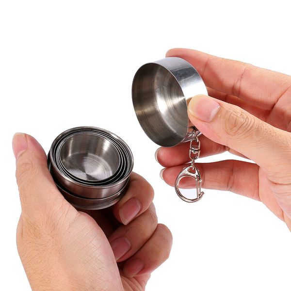 

1 pcs stainless steel retractable cups outdoor travel folding collapsible cup zj55