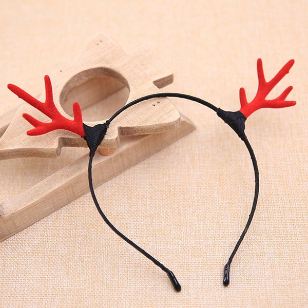 

20pcs/lot christmas reindeer antlers headbands holiday cosplay deer ears hairband christmas party hair hoop headband gift, Black;brown