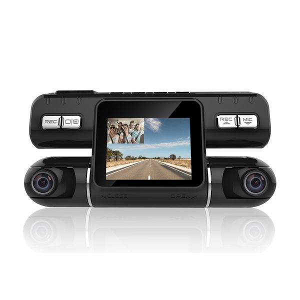 

dashcam dual lens car dvr camera video recorder i4000 full hd 1080p 320 degree 2.0lcd g-sensor dash cam car black box