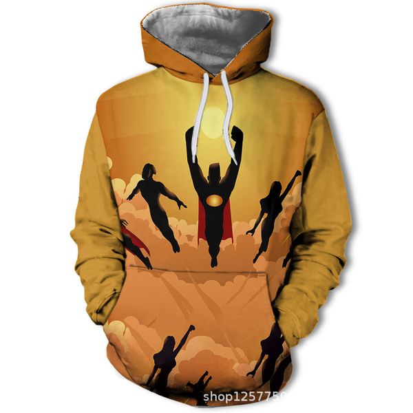 

mens designer wind 3d printing justice warrior casual sweater, Black