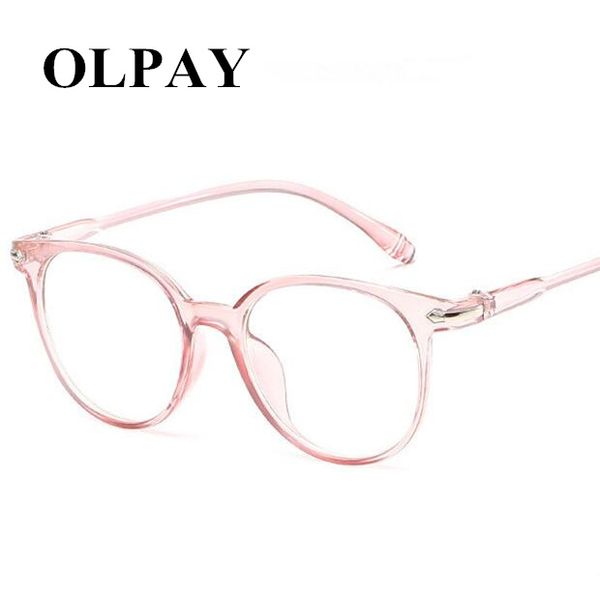 

olpay spectacle frame round glasses frame clear lens womens eyewear optical frames myopia black pink blue eyeglasses frames, White;black