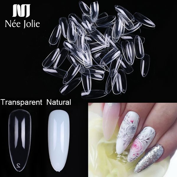 

600 pcsfake nail tips long nails clear natural coffin shaped 10 sizes full cover acrylic false nails for extension tips, Red;gold
