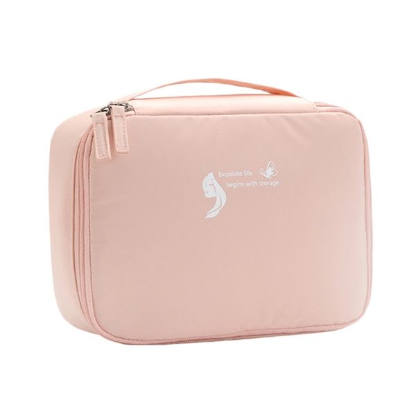 

cosmetics bag square storage bag portable storage wash cosmetics travel pink