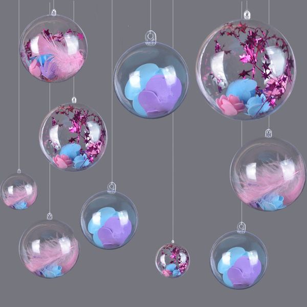 

clear plastic fillable baubles christmas ball ornaments diy wedding party holiday home decoration 10pcs hf