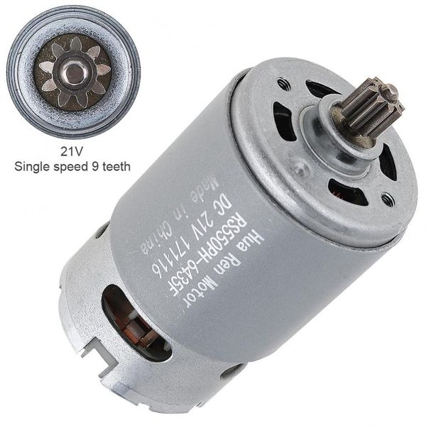 

rs550 motor 21v 19500 rpm dc motor with single speed 9/12 teeth and high torque gear box for electric drill / screwdriver
