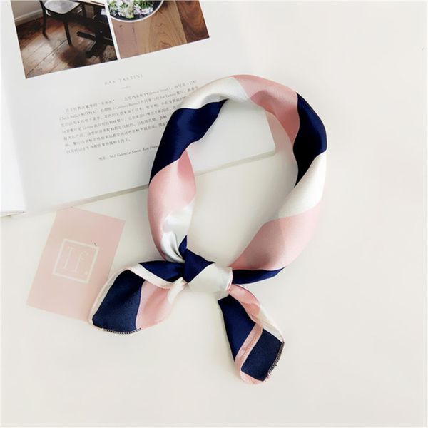 

square scarf hair tie band for business party women elegant small vintage skinny retro head neck silk satin scarf for ladies