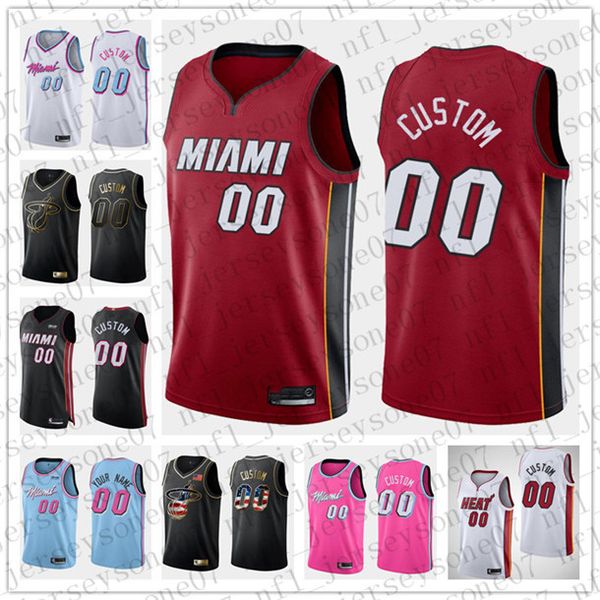 

custom men's womens youth miami heat black blue white red throwback basketball edition jersey