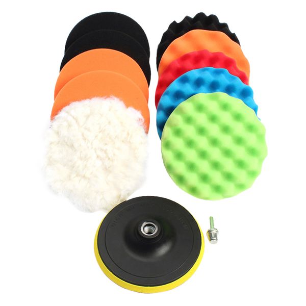 

11 pieces 3 inch sponge polishing waxing buffing pads kit set compound for auto car random color