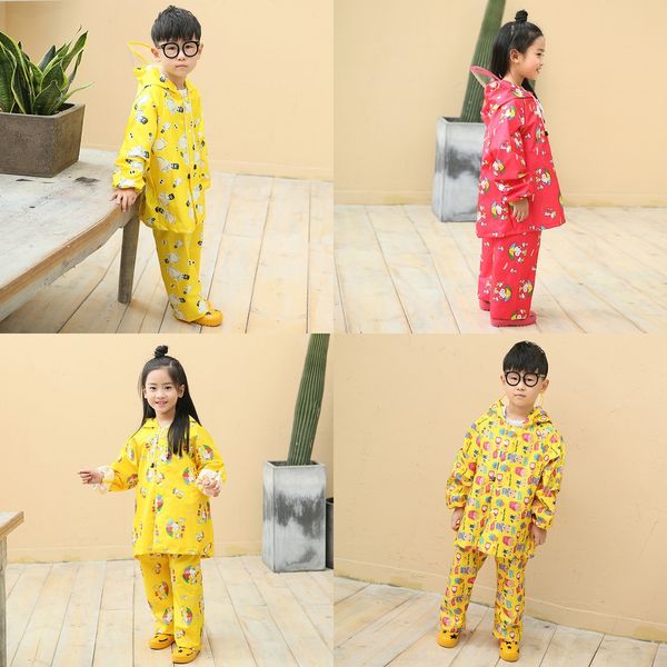 

s raincoat suit split-type 2-piece suit female primary secondary school and raincoat children primary and secondary school children, Red;brown