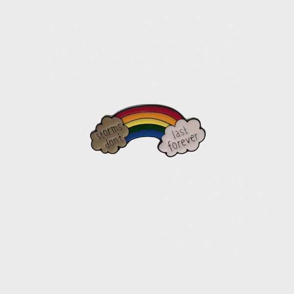 

creative cartoon brooch rainbow cloud brooch cute clothing bag with badge pin, Gray