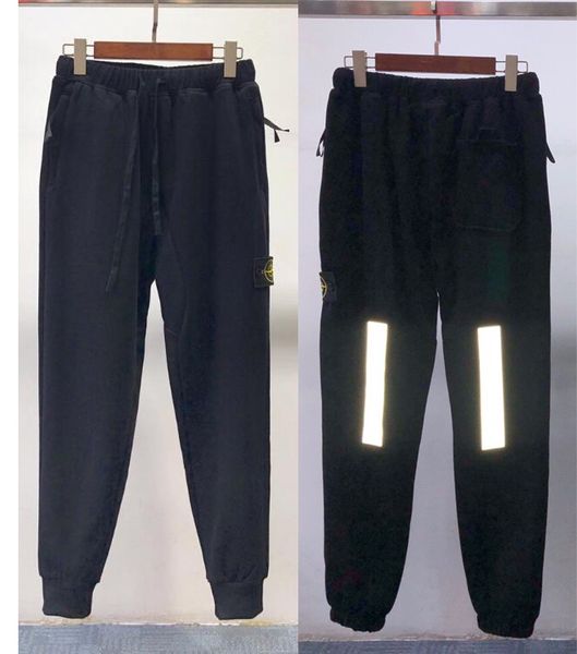 

2020 mens stone track pant casual style men's camouflage joggers pants track pants cargo pant trousers elastic waist harem men, Black