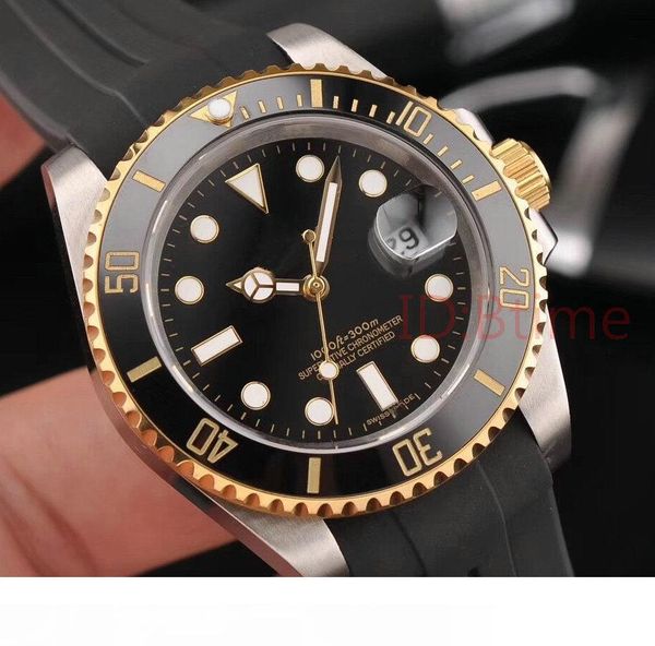 

rubber new luxury ceramic bezel designer mens mechanical stainless steel automatic movement watch sport self-wind watches wristwatches, Slivery;brown