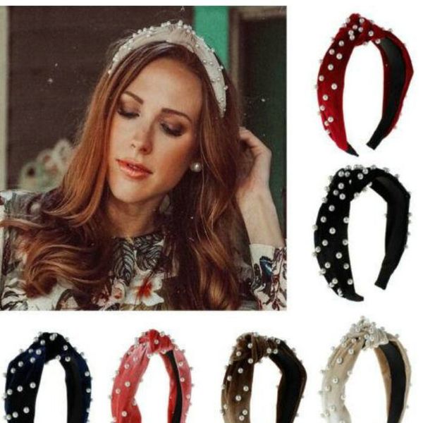 

knotted lady корейской версии оголовье pearl 44g alice группа cerchietto aliceband красный новый стиль волос 2019 шпильки gbcaf, Black;brown