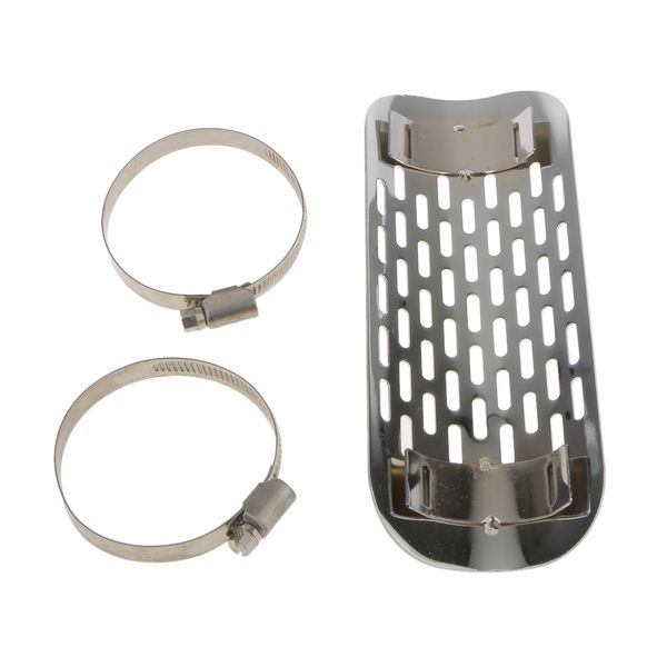 

7" chrome motorcycle flame exhaust muffler pipe shield cover heel guard