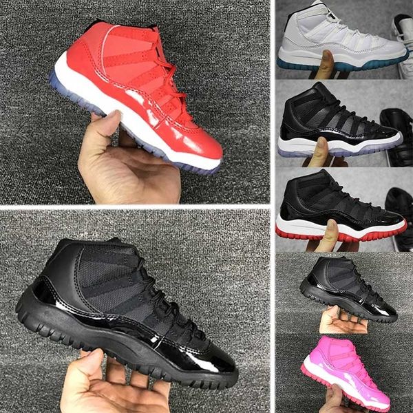 

мальчики баскетбол обувь дети 11 space jam разводят concords молодежи тапок детей девушки мальчика kid 11s белый розовый серый замша малыши