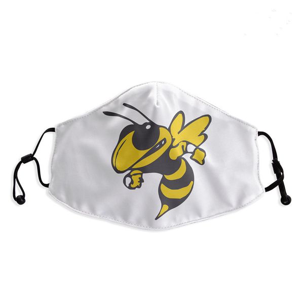 

ncaa ga tech yellow jackets face covering washable adjustable reusable party safe outdoor sports dust proof breathable face masks tools