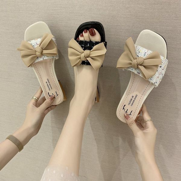 

comfort shoes for women med high heel sandals clear heels suit female beige 2020 women's all-match comfort block medium heeled, Black