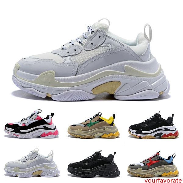 

17fw triple s sneakers men designer paris for women black yellow white casual dad shoes tennis luxury increasing sneakers