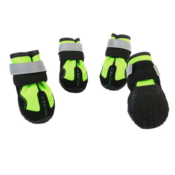 

4 colors reflective large dog rain shoes snow boots with rubber anti skid sole s-l