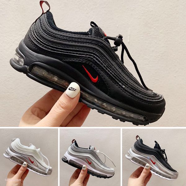 

nike air max 97 2019 новые кроссовки женщины дети кроссовки подушка дешевые кроссовки обувь мода оптовая открытый кроссовки, Black