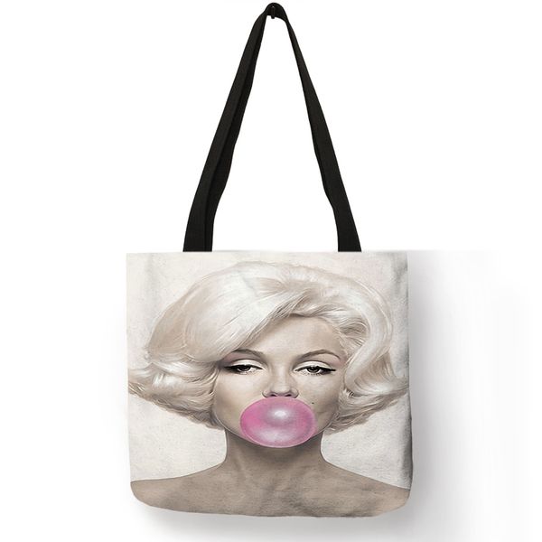 

designer handbags customized reusable shopping bag eco linen bags with quotes print women fashion handbags dropshipping