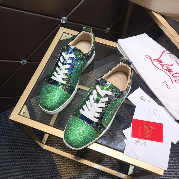 

new style high-end luxury men's casual sports shoes fashion brand autumn and winter shoes leather upper star diamond embellishment ersv, Black
