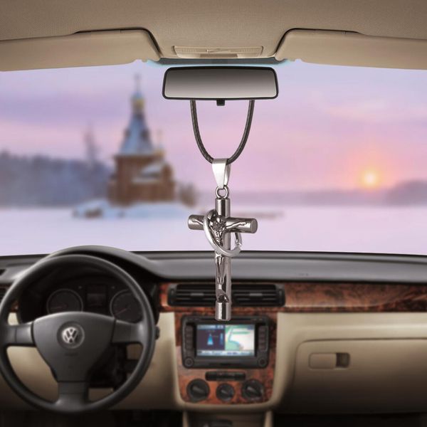 

auto ornaments car pendant the cross of jesus with ring interior rearview mirror decoration hanging decor car accessories gifts