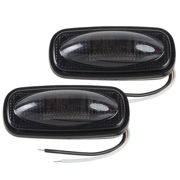 

2 pcs 3 led smoked 3.4 inch pickup truck reverse side marker lights fender tail light clearance lamp red light