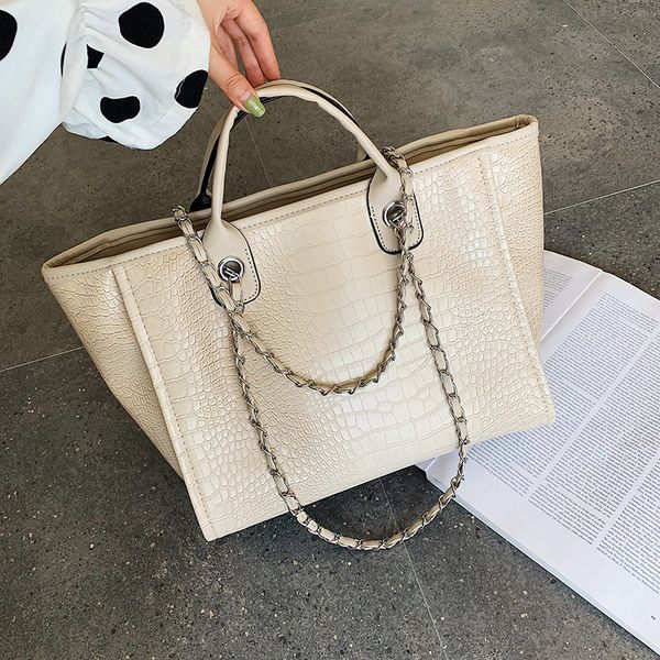 

female tote bag women fashion handbag crocodile pattern brand women bag leather high capacity big bags designer