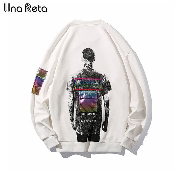 

unareta men sweatshirt new hip-hop colorful pocket sweatshirt streetwear personality print casual hoodie pullover tracksuit men, Black