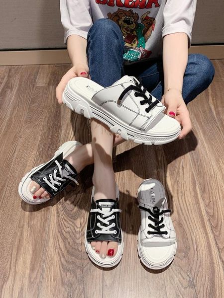 

rubber flip flops shoes loafers slippers women summer slides pantofle hawaiian soft 2020 flat pu basic cross-tied female shoes, Black