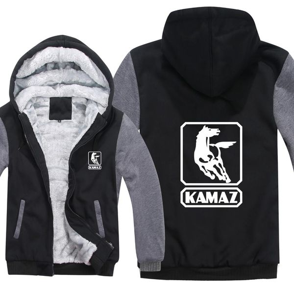 

kamaz truck hoodies men casual coat wool liner jacket kamaz truck sweatshirts mans pullover hs-032, Black