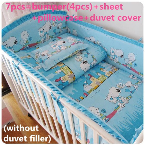 

discount 6/7pcs cartoon baby bedding set crib bumpers newborn baby products cartoon bedding,120*60/120*70cm