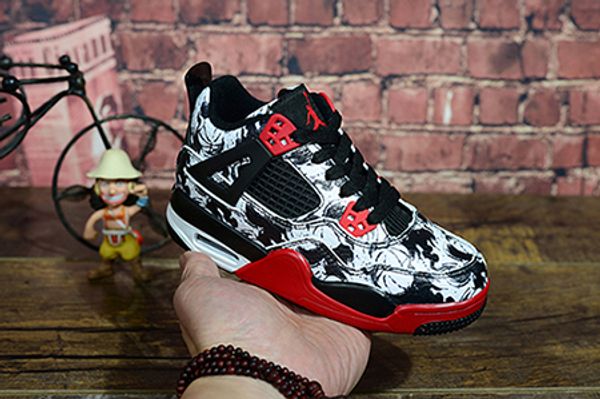 

4s og black cat basketball shoes reflect for kids boys girls sports training sneakers blackcat big kids shoes 28-35
