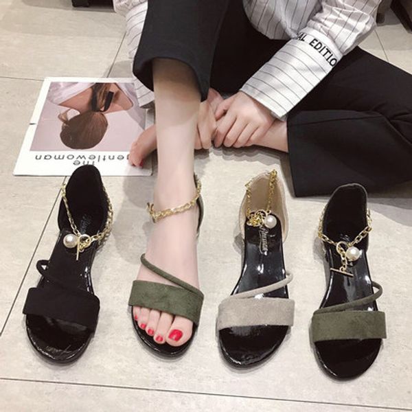 

women's sandals fairy wind ins2020 new summer net students ins wild fashion flat evening shoes tide, Black