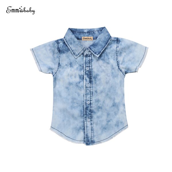 

baby boy denim shirts children clothes toddler baby boys button front jeans blouses 2017 new arrival fashion boys clothes, White;black