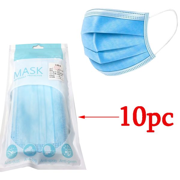 

disposable face mask 3 layer ear-loop dust mouth masks cover 3-ply non-woven disposable dust mask soft breathable ship in 24 hours