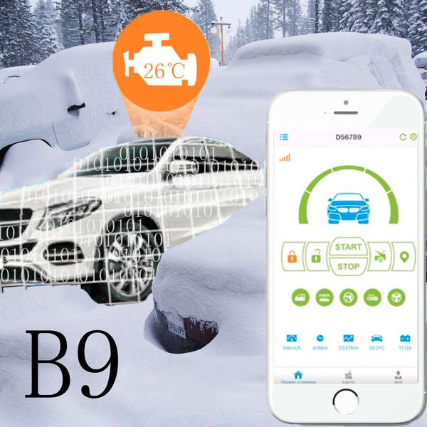

russia version b9 phone control gsm gps two-way car alarm system remote engine start for starline b9 2-way car alarm system
