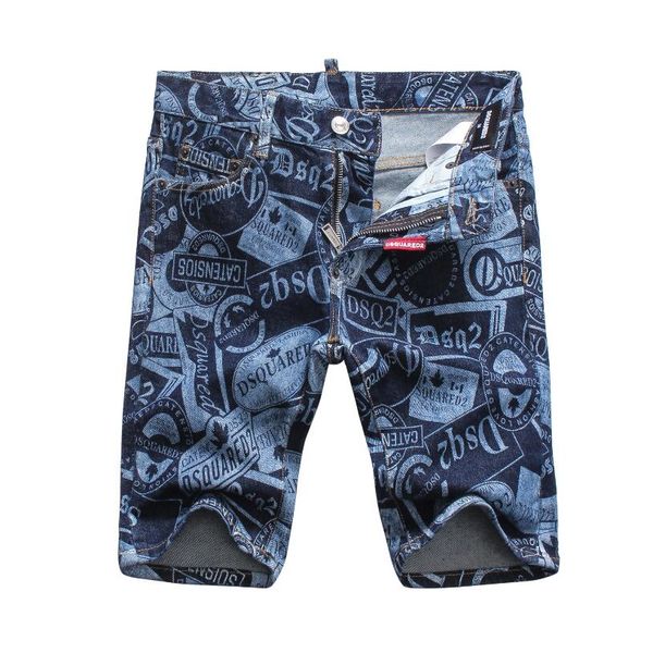

new 2019 men denim tearing shorts jeans night club blue cotton fashion tight summer men's pants a8070