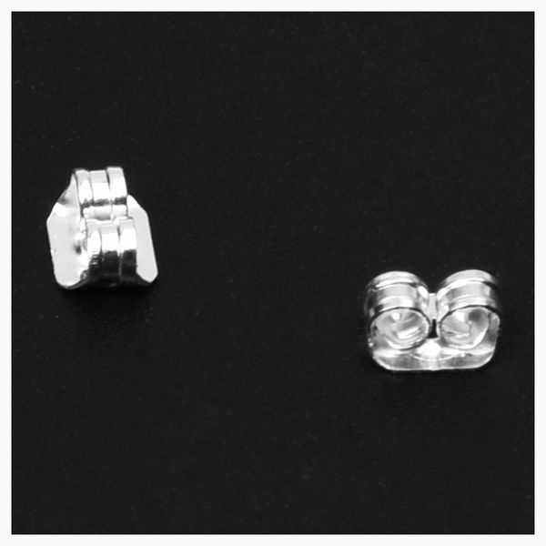 

100-piece surgical steel earring backs medium silver earplugs