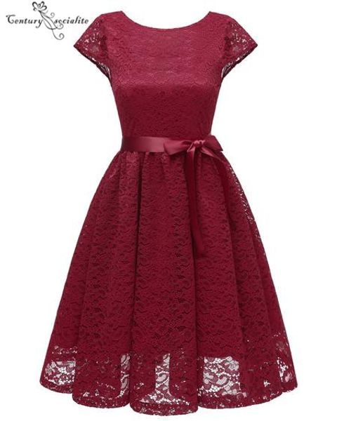 burgundy knee length bridesmaid dresses